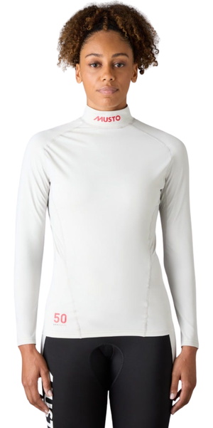 2026 Musto Mujer Flexlite Camiseta De Manga Larga Cool 82536 - Platinum
